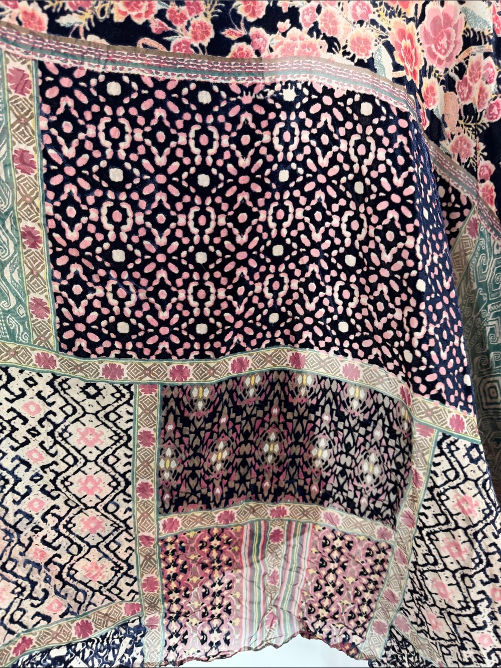 Anthropologie Akemi + Kin Boho Kimono Floral Patchwork Multicolor Flowy Duster - Picture 11 of 13